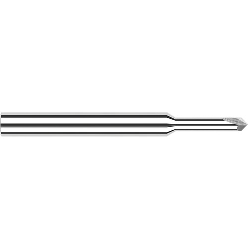 Chamfer Cutters - 0.0310″ (1/32″) Neck Diameter × 0.1560″ (5/32″) Reach × 45° per side Carbide Pointed Chamfer Cutter, 2 Flutes